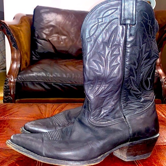 Nocona Other - Men’s Nocona Leather Black Cowboy Boots Sz  12